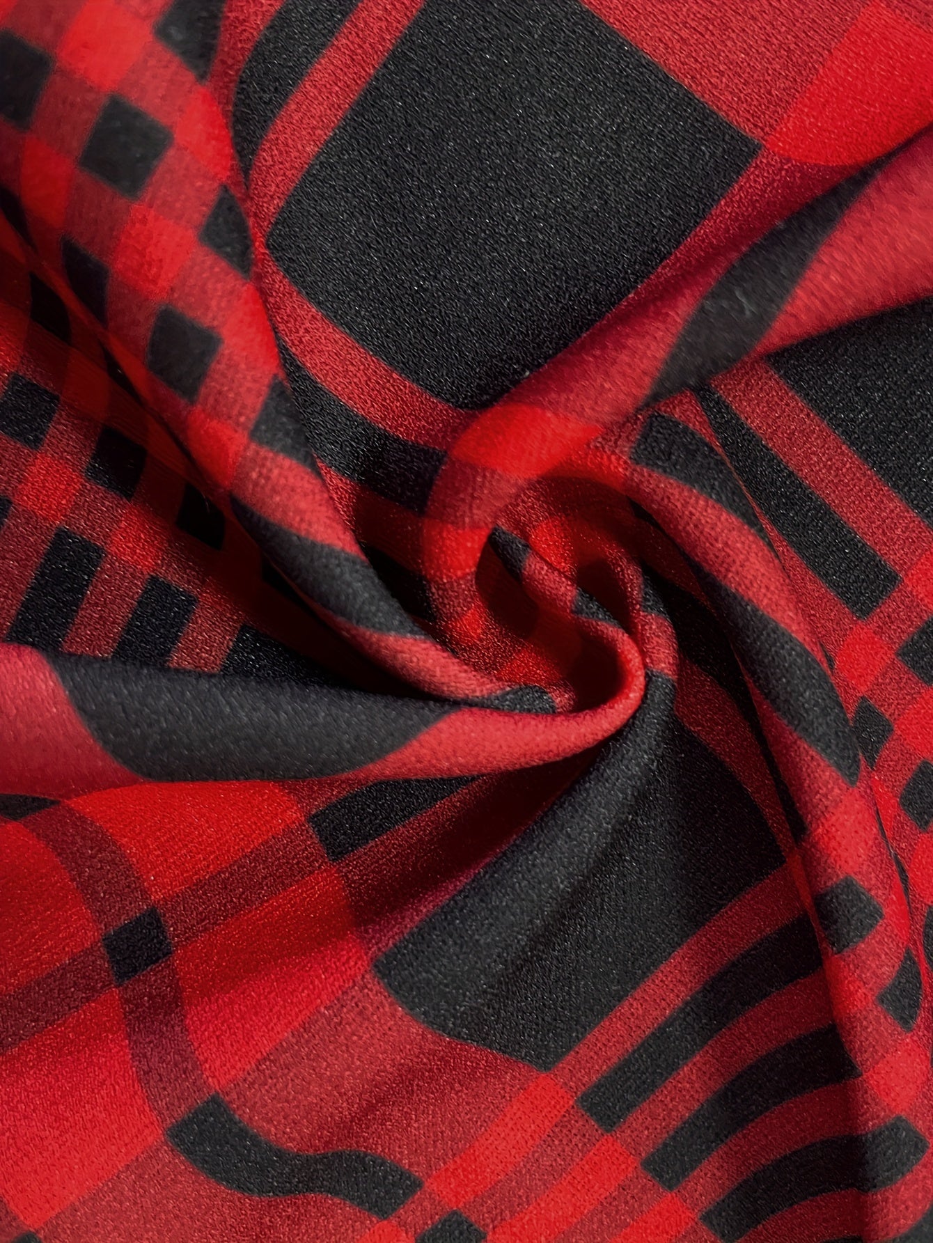 Plaid Print Button Decor A line Suspender Skirt