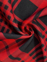 Plaid Print Button Decor A line Suspender Skirt