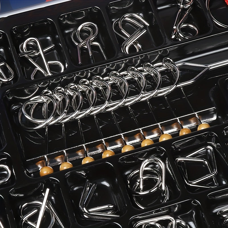 9-Piece Luban & Kongming Lock Set - Unlock 30pcs - Ring Unlocking - Halloween