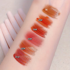 6 pcs Bear Printed Liquid Lipstick Set Long Lasting Moisturizing Dewy Finish