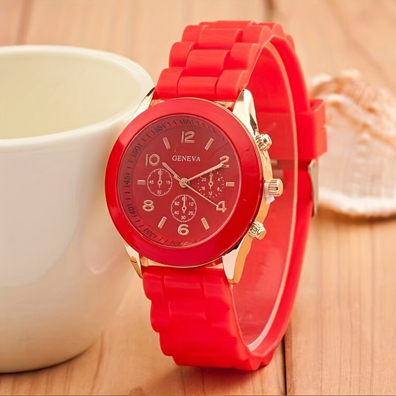 Colorful Silica Gel Quartz Watch for Outdoors