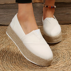 Women's Thick Bottom Espadrilles Loafers Slip On Low Flat Shoes