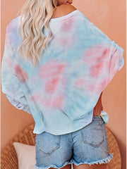 Tie Dye Long Sleeve T-Shirt Crew Neck Sweatshirt Women's Clothing