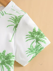 2pcs Baby Boys Coconut Trees Print T shirt & Shorts Baby Summer Clothes Sets
