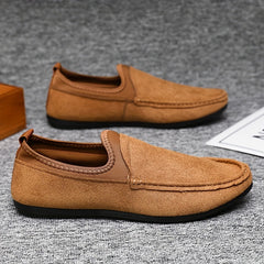 Men's Leather Moccasins Non-Slip Slip On Shoes