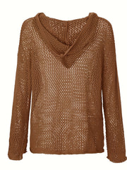 Casual Sweater Women's Plus Solid Hooded Jumper