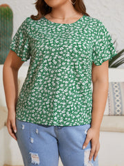 Ditsy Floral Print Butterfly Sleeve Blouse