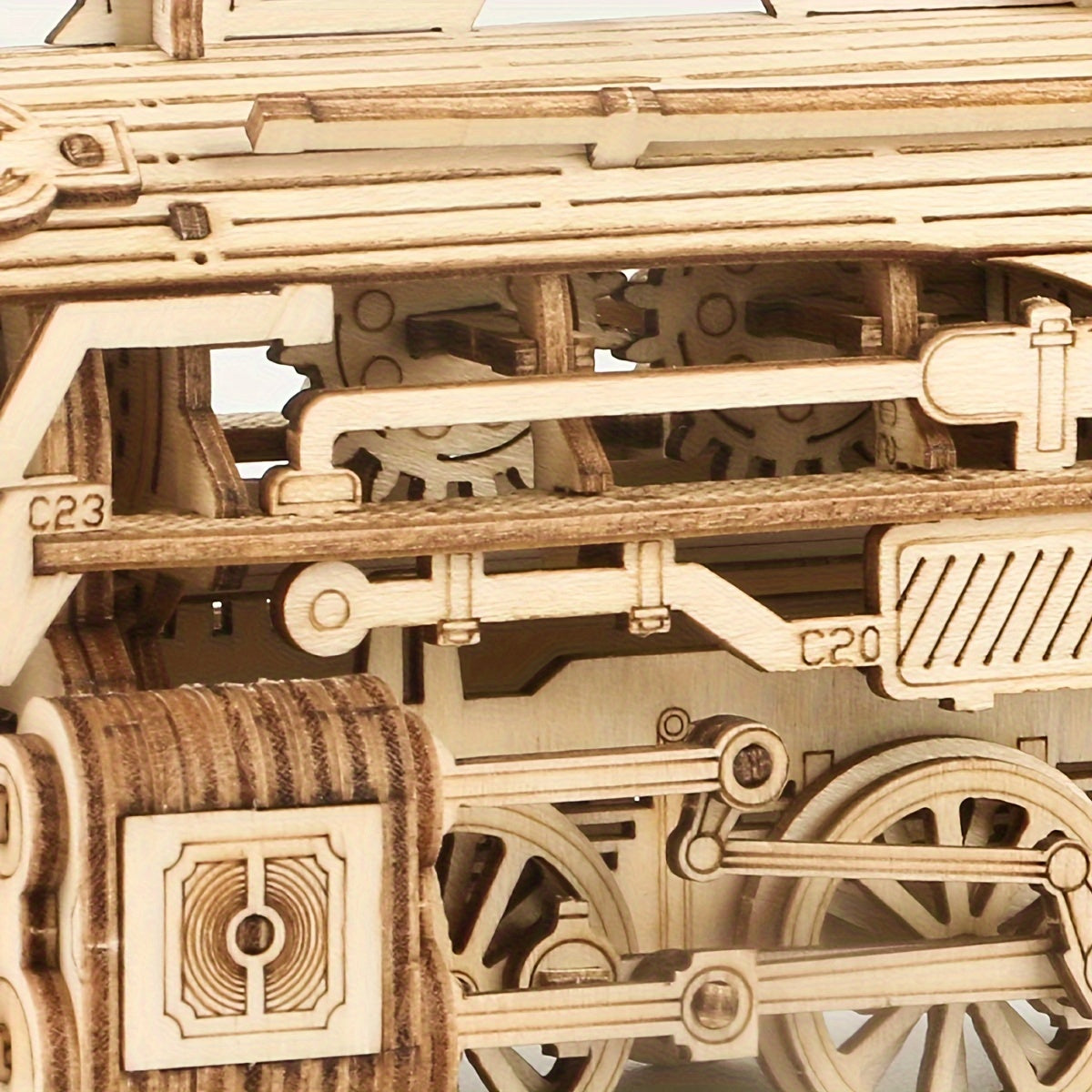3D Wooden Mechanical Car Kit Self Build Educational Model with Carriage