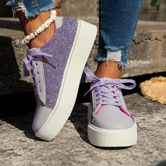 Sequin Thick Bottom Casual Sneakers Non slip Sport Shoes
