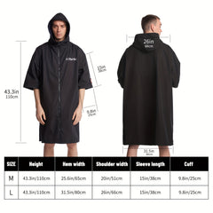 Turbo Waterproof Surf Poncho Changing Towel Robe - Short Sleeve Bathrobe