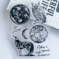 Moon Hand Clear Stamps Reusable Stationery Cartoon Stamps For Card Making