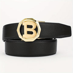 Big B Letter Belt for Men Automatic Buckle PU Leather