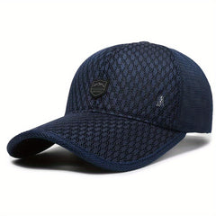 Men's Baseball Cap Long Brim Sun Hat Mesh Breathable Fishing Cap