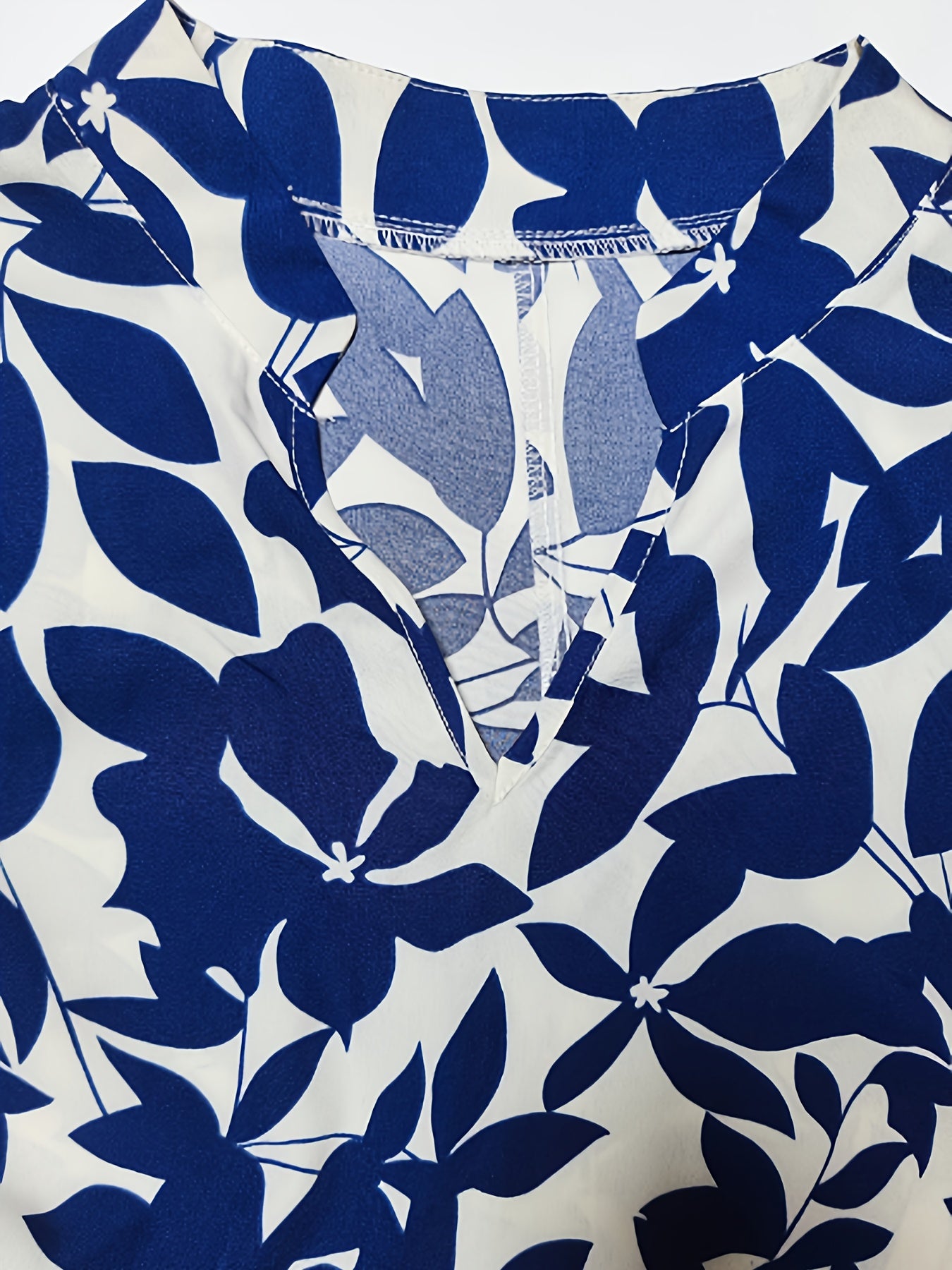 Leaf Print Long Sleeve Casual Dress