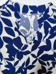 Leaf Print Long Sleeve Casual Dress