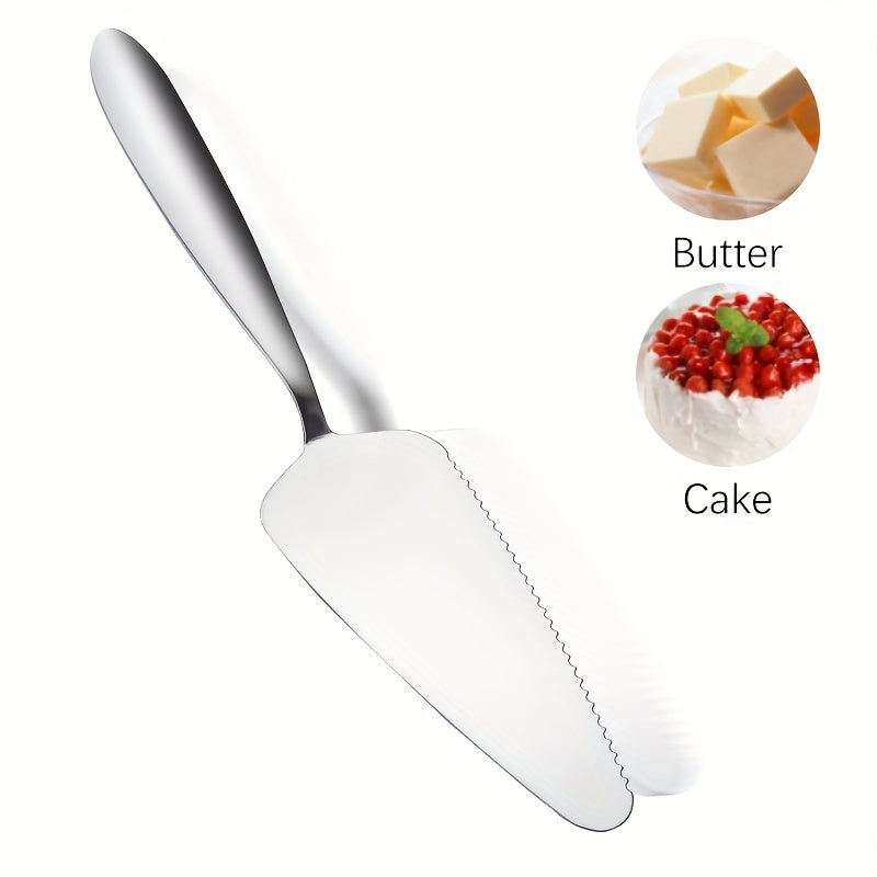 Cake Spatula Slicer Stainless Steel Pizza Shovel Fine Serrated Edge
