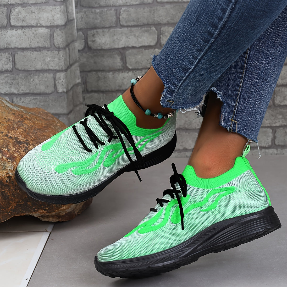 Women's Lace-up Platform Running Shoes, Lightweight Sneakers