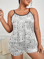 Alpaca & Cactus Print Pajama Set