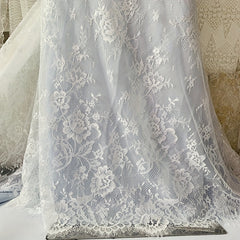 3m Long 1.5m Wide Eyelash Lace Mesh Fabric DIY Tablecloth Curtain Dress