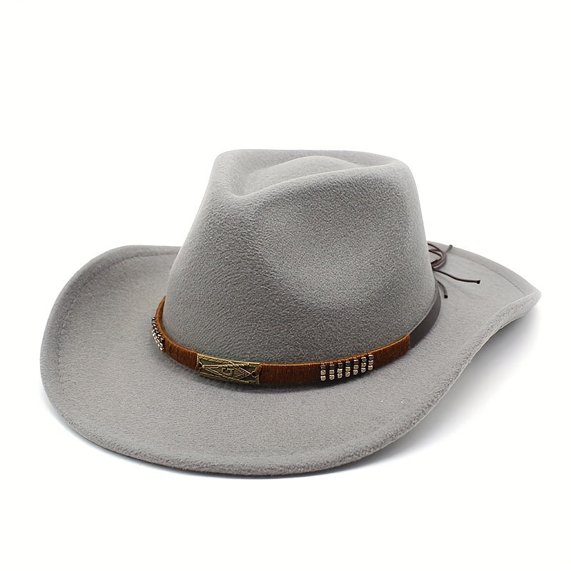Men's British Style Jazz Hat Coffee Woolen Top Hat
