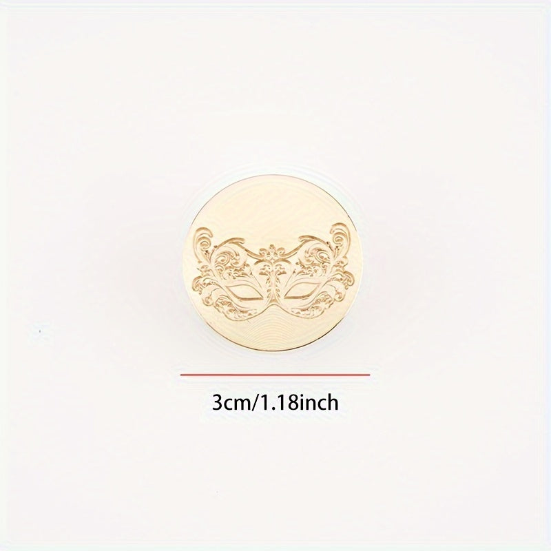 Brass Seal with Fairy Mask Pattern - Gift & Wine Packaging