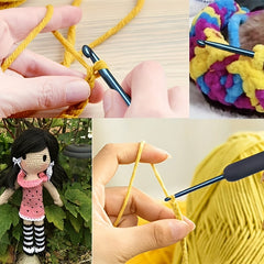 9pcs Crochet Tool Set Crochet Doll Wool Thread Stainless Steel Soft Handle