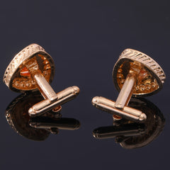 Men's Triangle Cufflinks with Artificial Diamonds