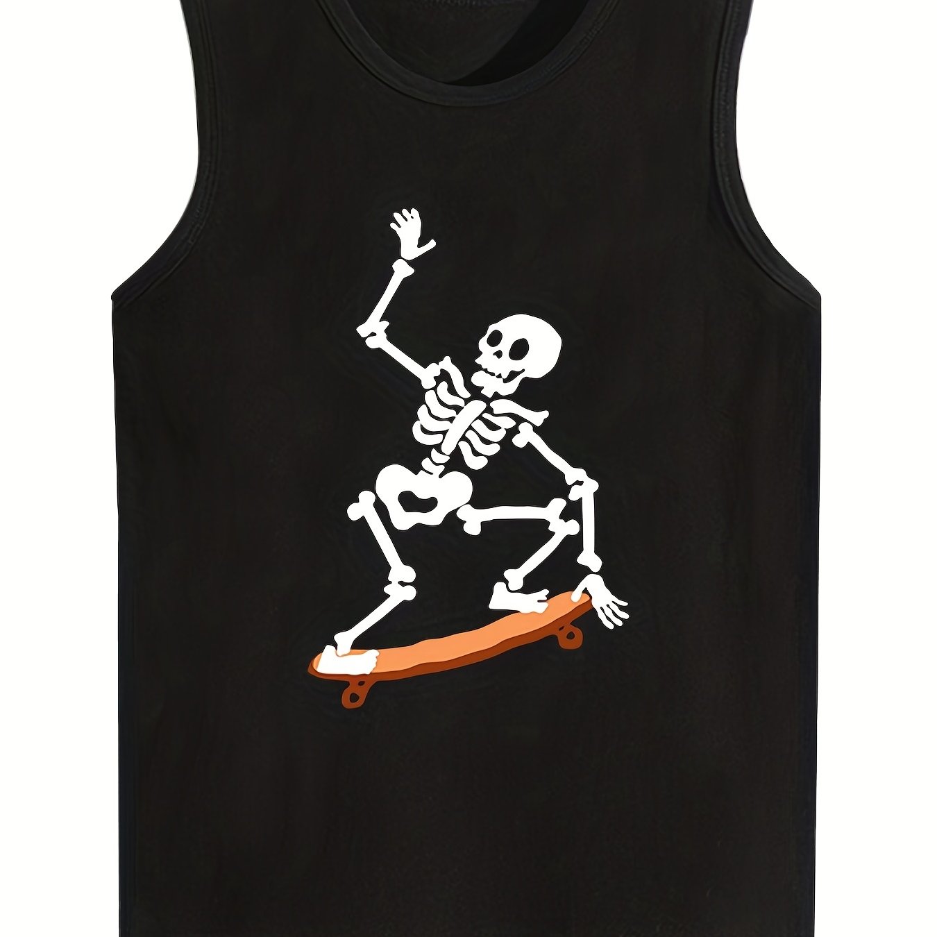 Boy's Skeleton Print Sleeveless Shirt for Summer