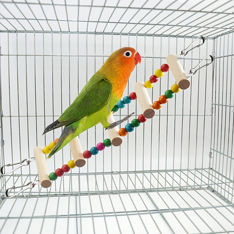 Bird Wooden Climbing Ladder Parrot Cloud Swing Toy