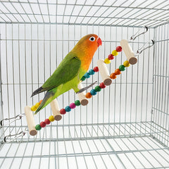 Bird Wooden Climbing Ladder Parrot Cloud Swing Toy