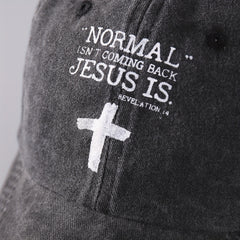 Vintage Cotton Sunshade Cross Print Baseball Cap