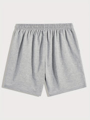 Smile Print Men's Casual Shorts Activewear Comfy Drawstring Shorts