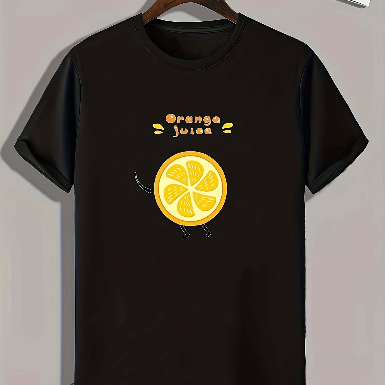Orange Pattern Print Men's Sports T-shirt Graphic Tee