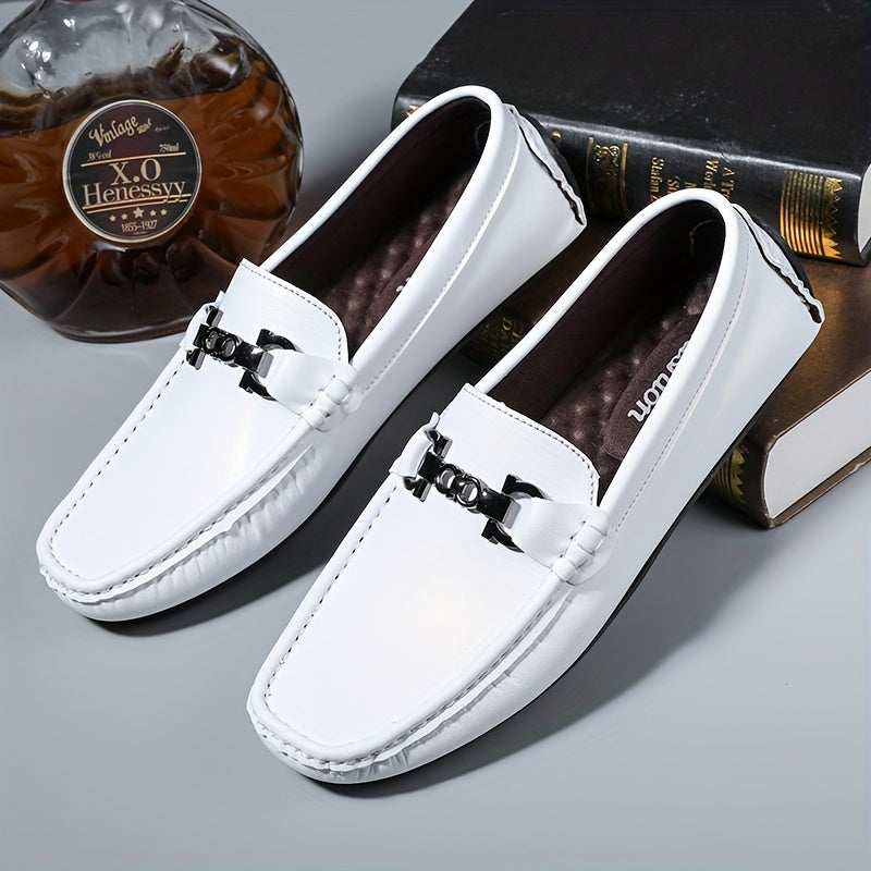 Men's Moc Toe Loafer Shoes Metallic Decor Slip On Shoes Spring Summer