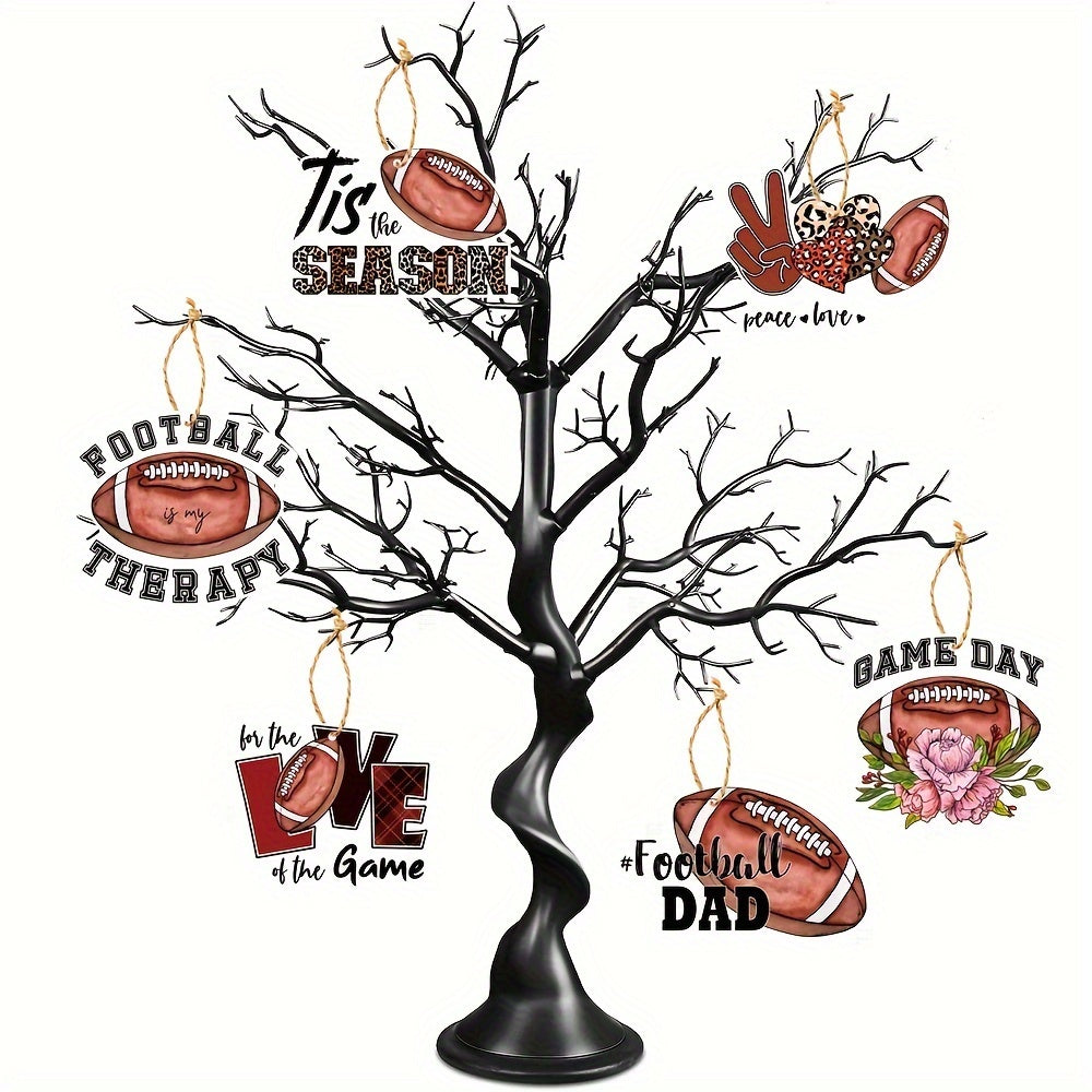 6pcs Football Ornaments For Football Coach Gift School Football Team Ornament