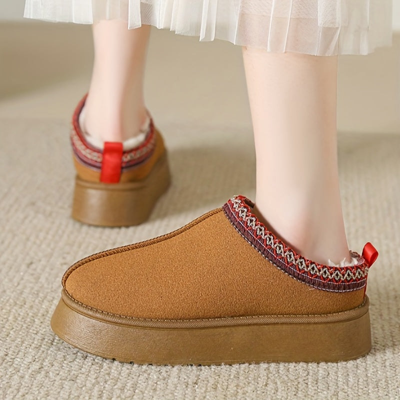 Women's Fuzzy Ankle Boots Platform Snow Boots