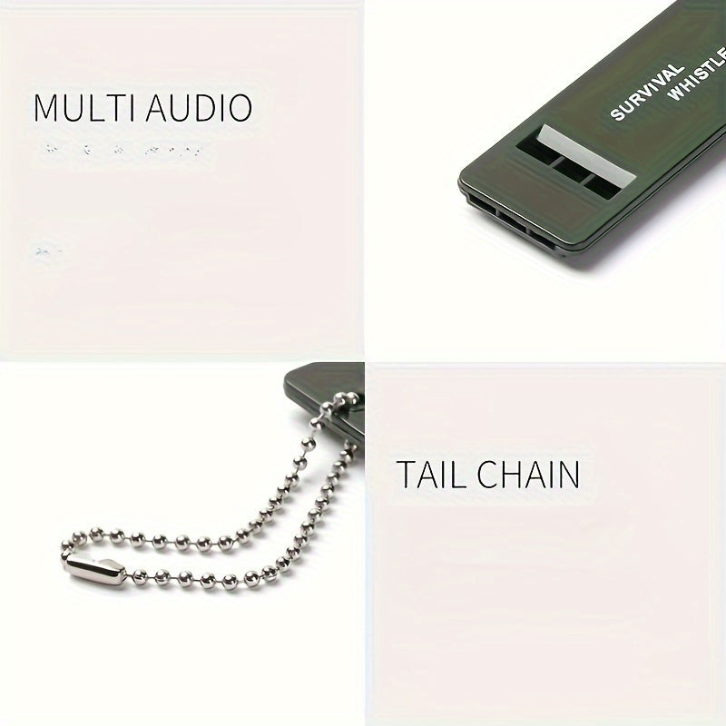 3 Frequency Outdoor Survival Whistle for Camping & Hiking, Loud & Durable