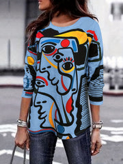 Abstract Graffiti Print Pullover Sweatshirt