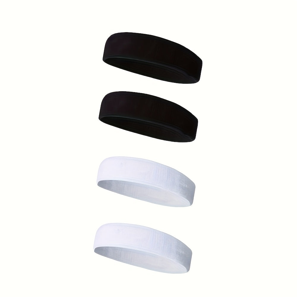 4pcs Sweat Wicking Towel Headbands for Men Stylish Nylon Yoga & Fitness Bands