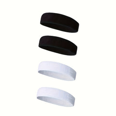 4pcs Sweat Wicking Towel Headbands for Men Stylish Nylon Yoga & Fitness Bands