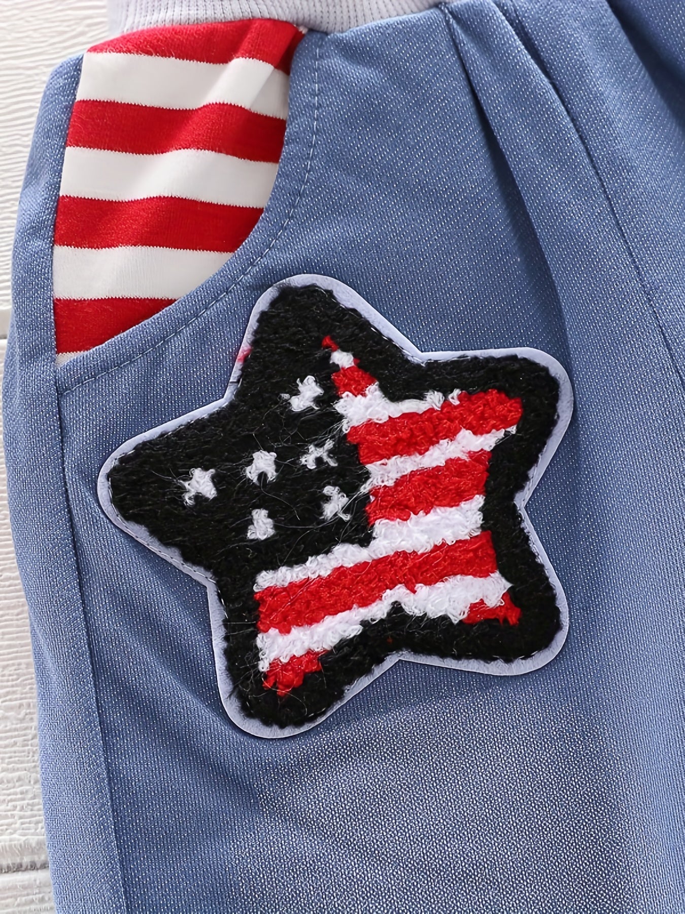 Kids Striped American Flag Hoodie & Pants Set