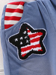 Kids Striped American Flag Hoodie & Pants Set