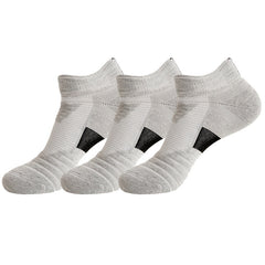 3 Pairs Men's Cushion Sport Ankle Socks - Breathable Sweat Absorbing
