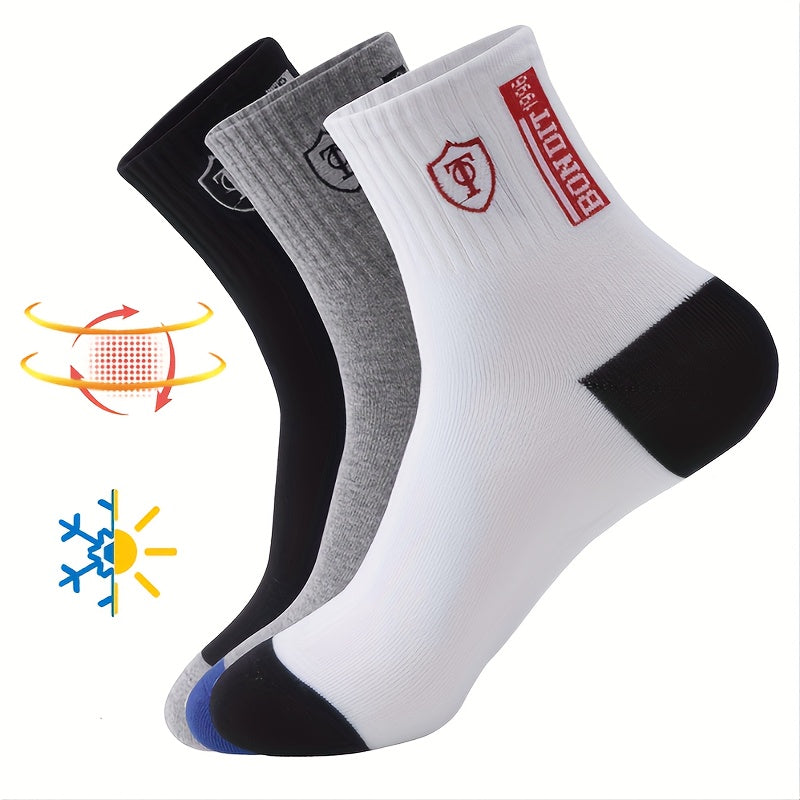Men's Mid Crew Sport Socks - Comfy Breathable Socks for Basketball Training