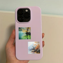 54pcs Watercolor Landscape Cartoon Stickers, Decorative Waterproof Game Stickers