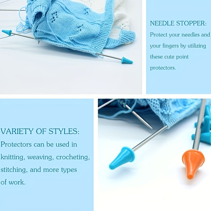 32pcs Knitting Needle Point Protectors 2 Sizes Stoppers for Craft Quilting DIY