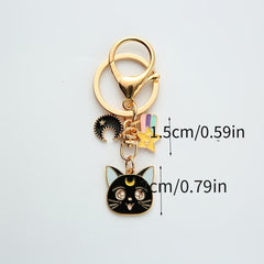 Cat Alloy Car Key Ring - Stylish Bag Accessory