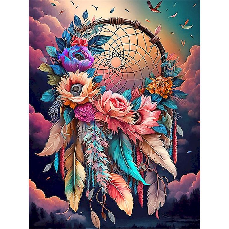 Colorful Feather DIY Paint by Numbers Kit 16x20inches