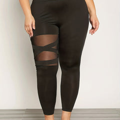 High Rise Mesh Skinny Yoga Pants