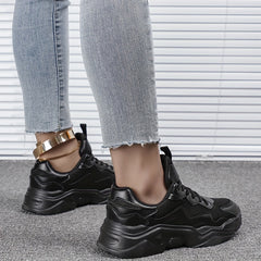 Women's Mesh Chunky Sneakers Breathable Non-slip Lace-up Running Shoes
